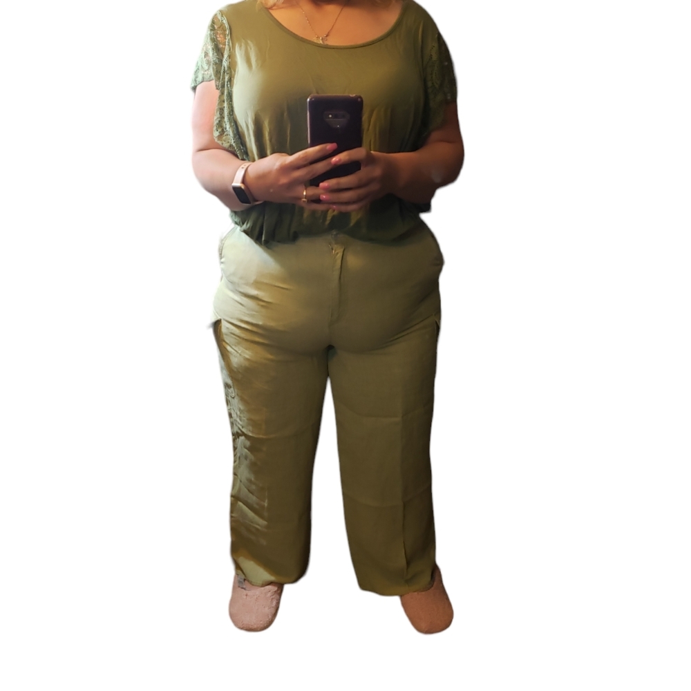 NWT Kate Hill Linen Wide Leg Cargo Ankle/Crop Pants Size 18